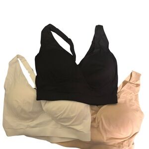 NWT Soma Women's Intimates Seamless Bralette Set Large- Black, White, Cream